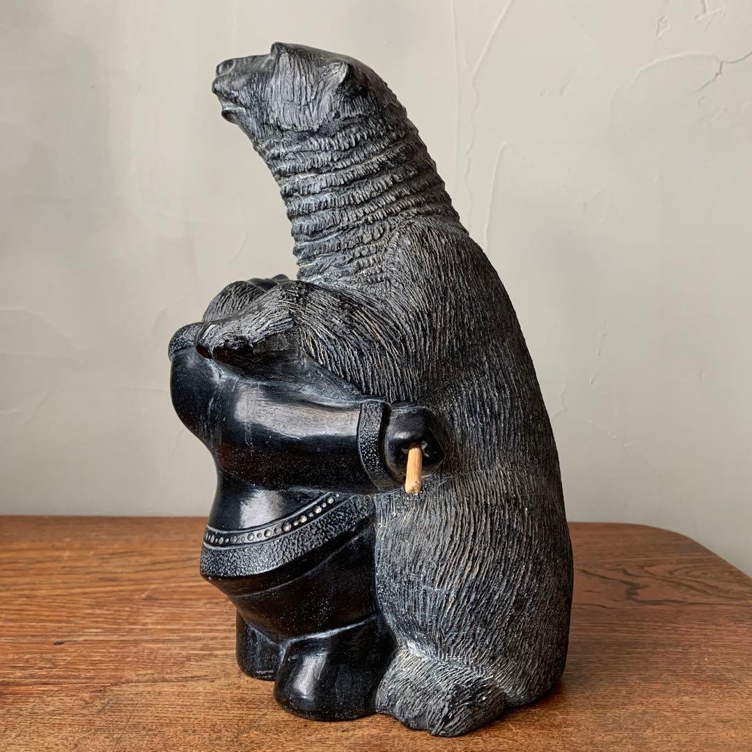 ビンテージ　シロクマ　エスキモー　ネイティブアメリカン　ハンドクラフト　彫刻