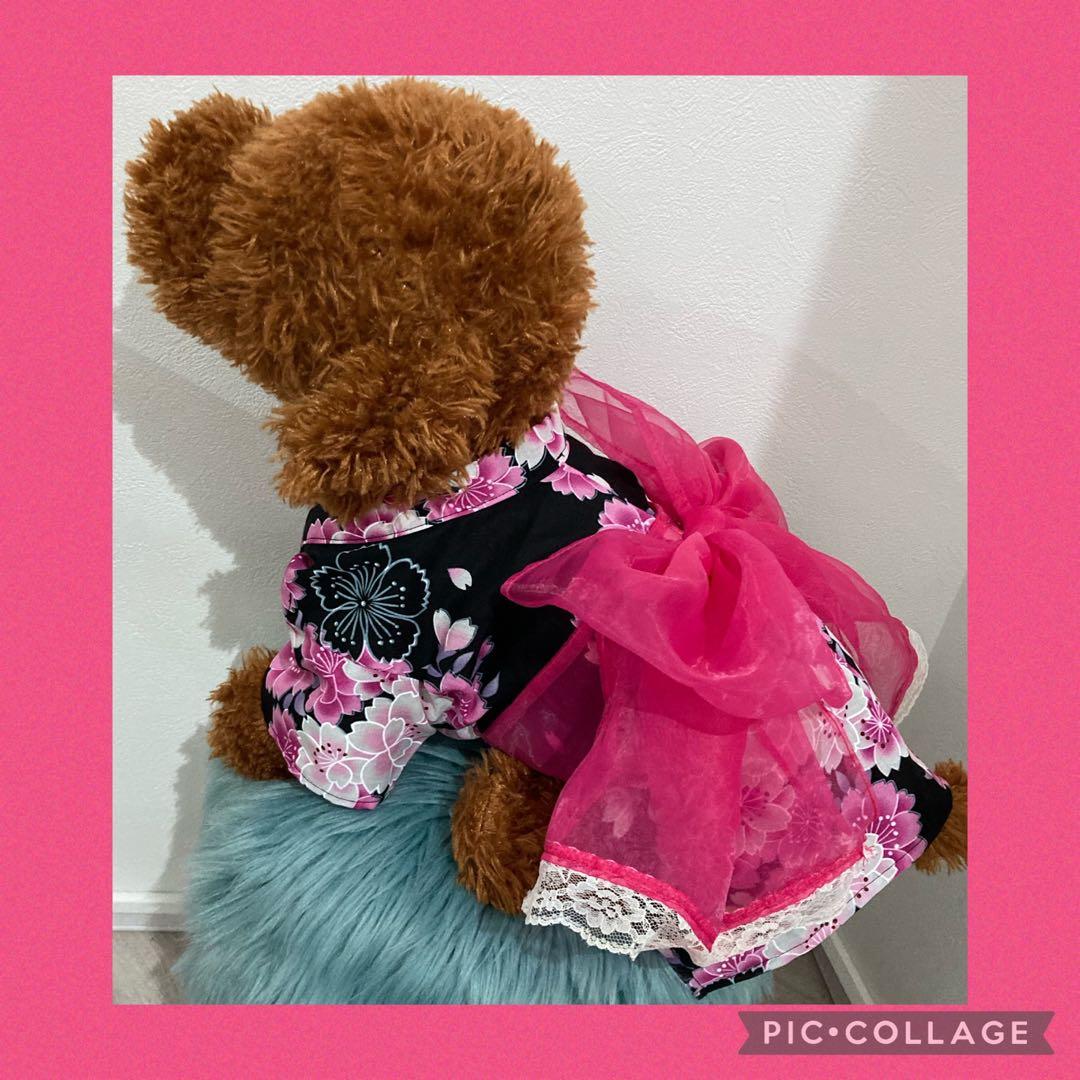 ハンドメイド 和柄 犬服　犬 着物　浴衣　和服　お祭り　夏