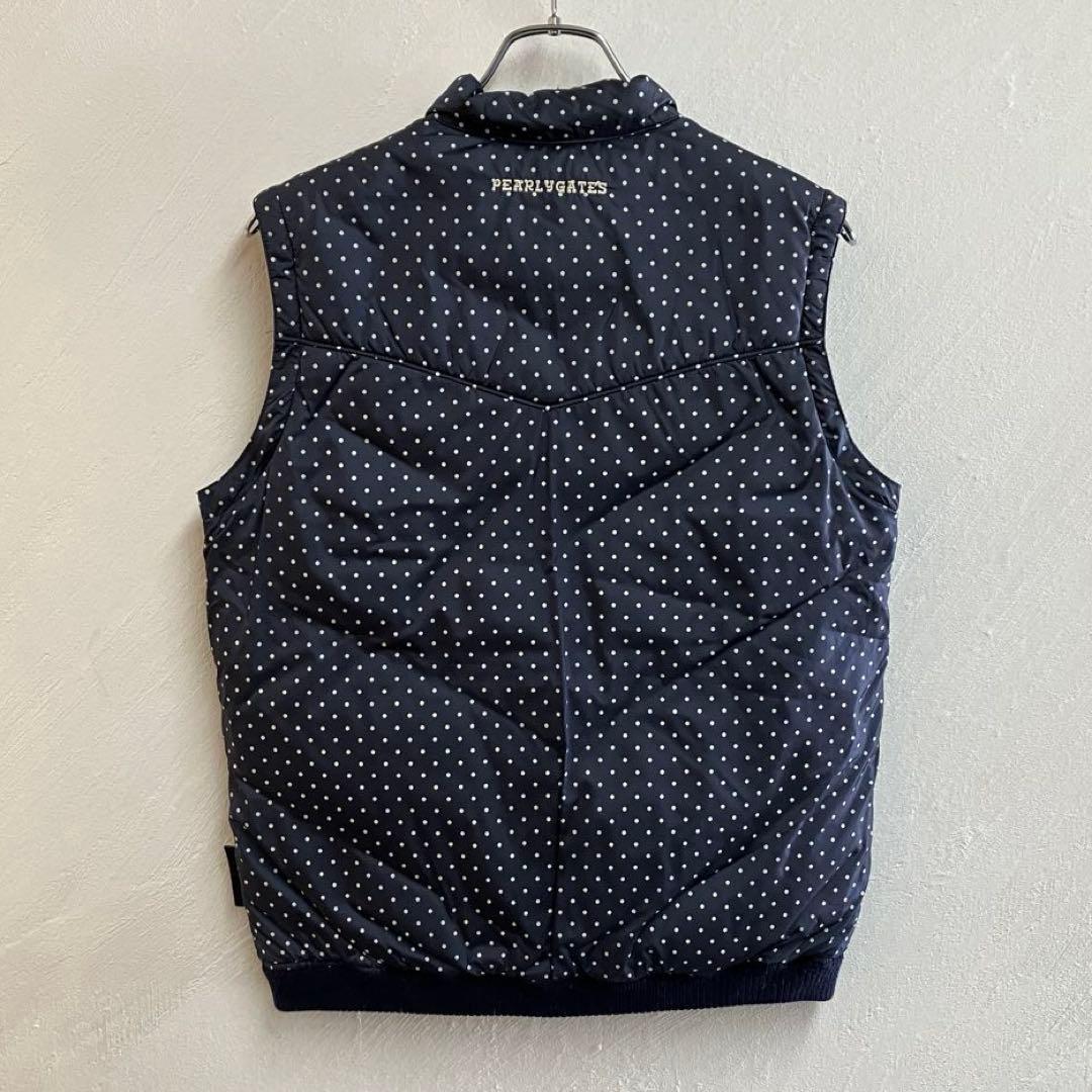 美品 PEARLY GATES ドット柄 リバーシブル ダウンベスト