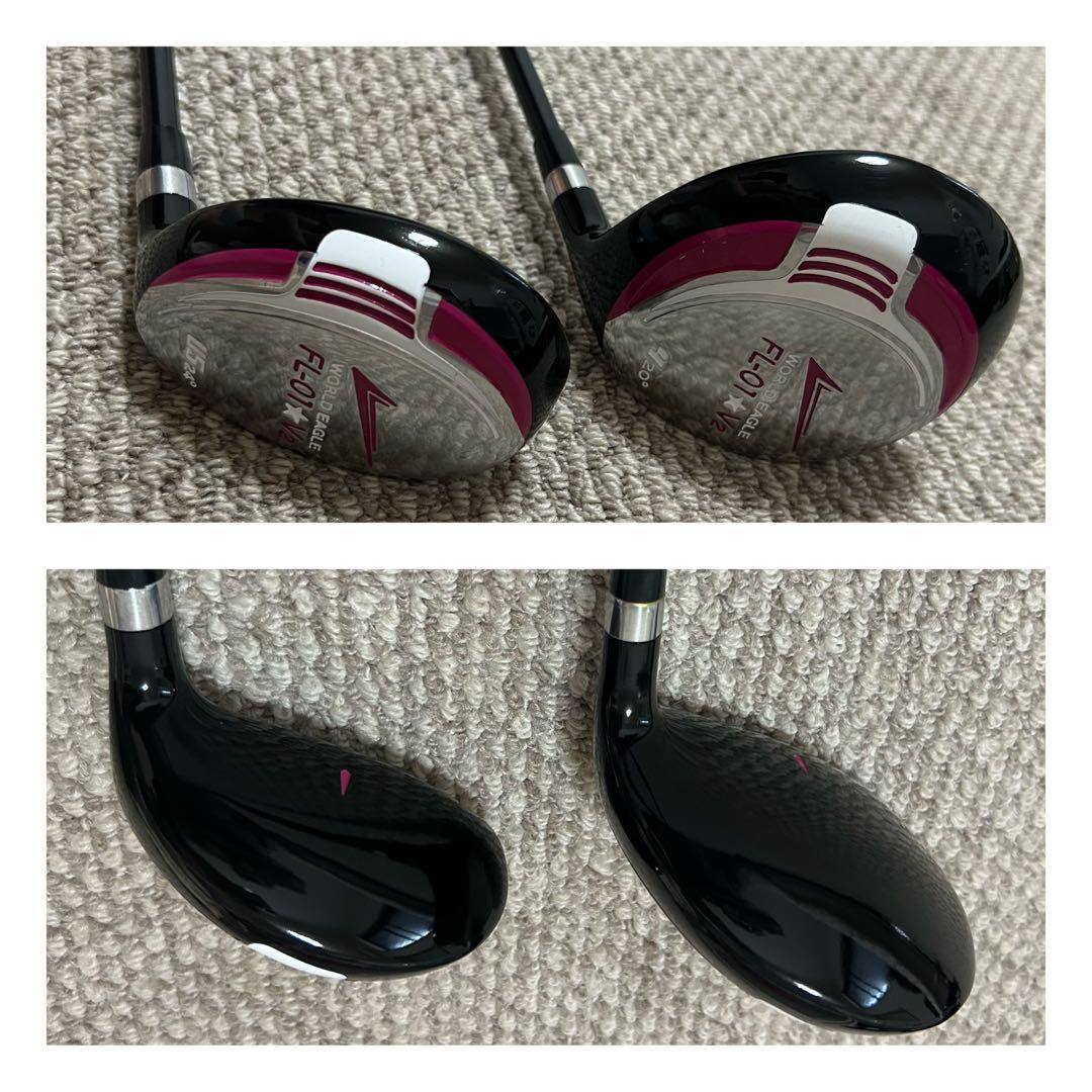 イエローゴルフバッグとクラブセット　レディース