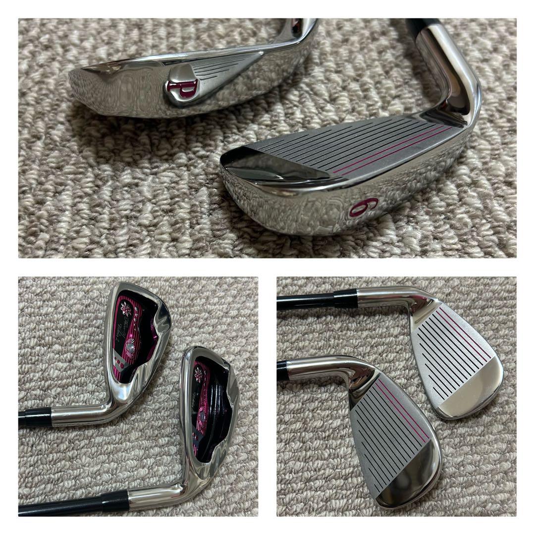 イエローゴルフバッグとクラブセット　レディース