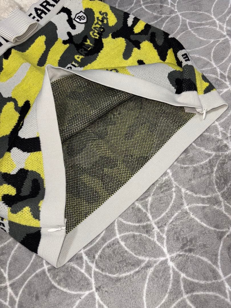 （超美品）パーリーゲイツ、迷彩柄シリーズ、異素材ニット、セットアップ、サイズ0