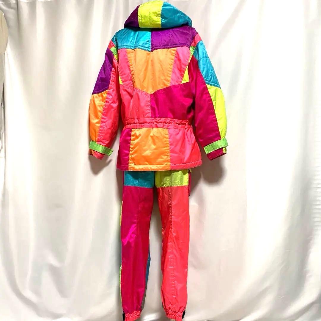 90s GOLDWIN クレイジー配色 スキーウェア 上下セット 総柄 レトロ