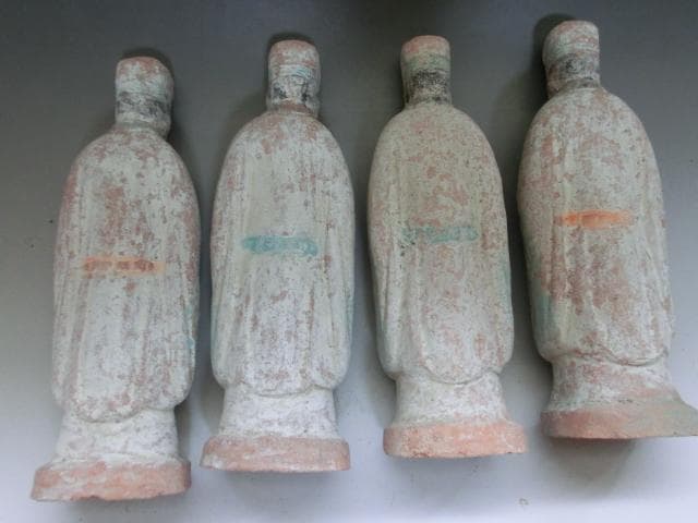 土人形■中国唐三彩置物祭具 12体 古い唐俑 中國 古玩 時代物 骨董 希少■