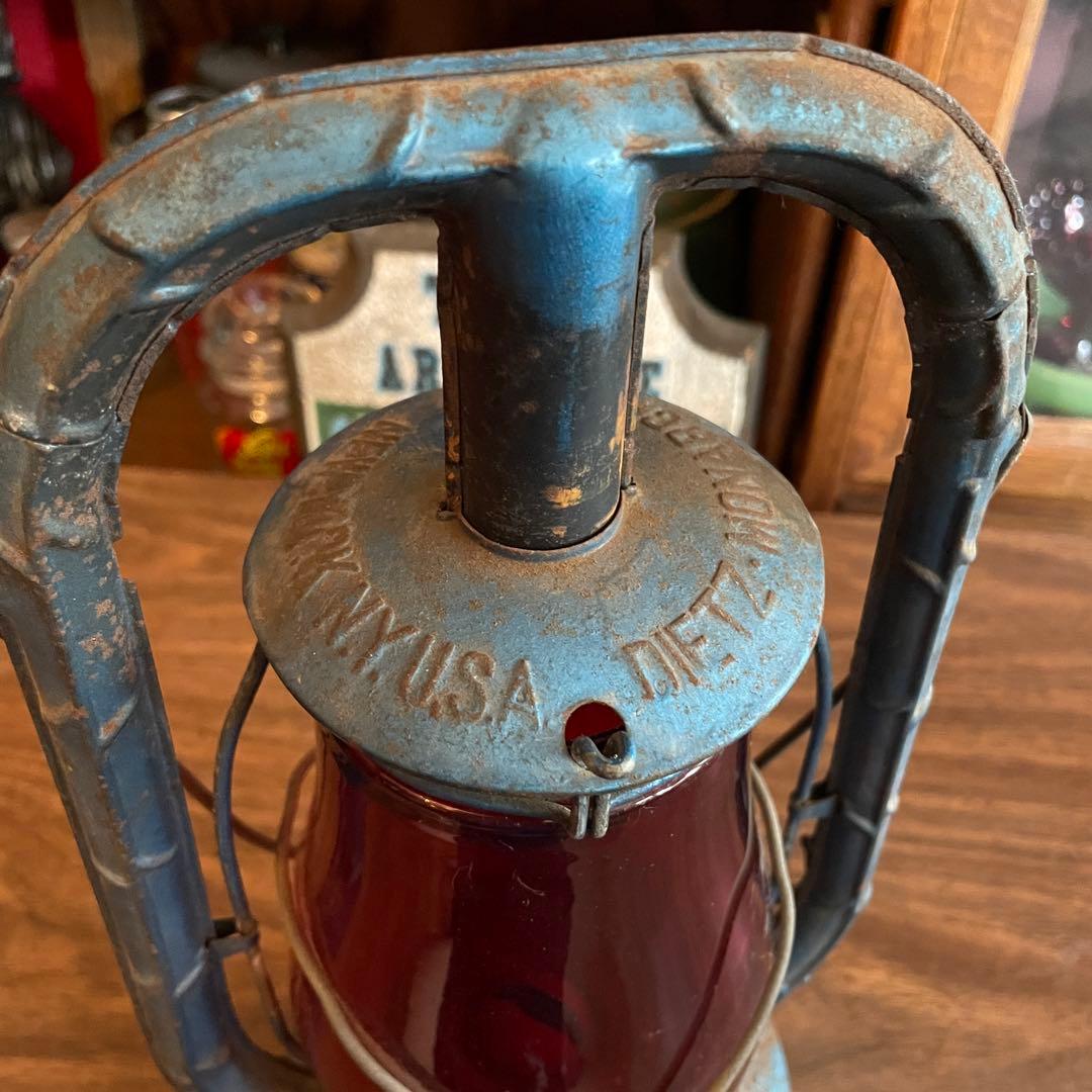 希少品！1900〜20年代〜デイツDIETZ 赤ガラスランタンUSA製ビンテージ