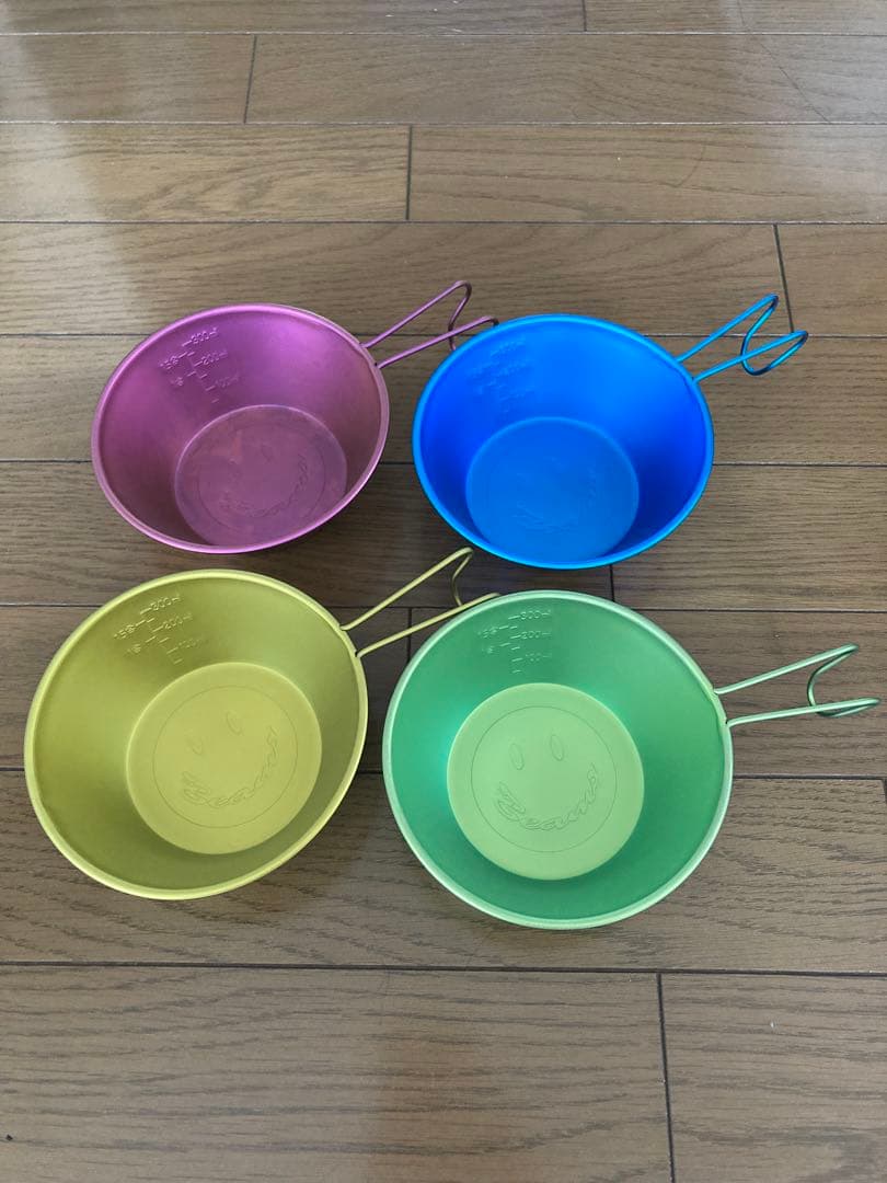 BEAMS　チタンシェラカップ　ビームススマイル刻印　4つセット