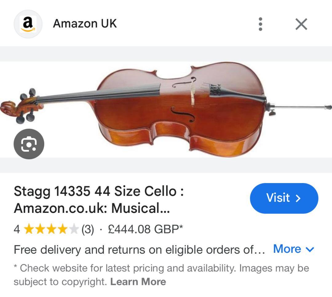 STAGG フルサイズ ハンドメイド チェロ 弓付き (ケースなし)