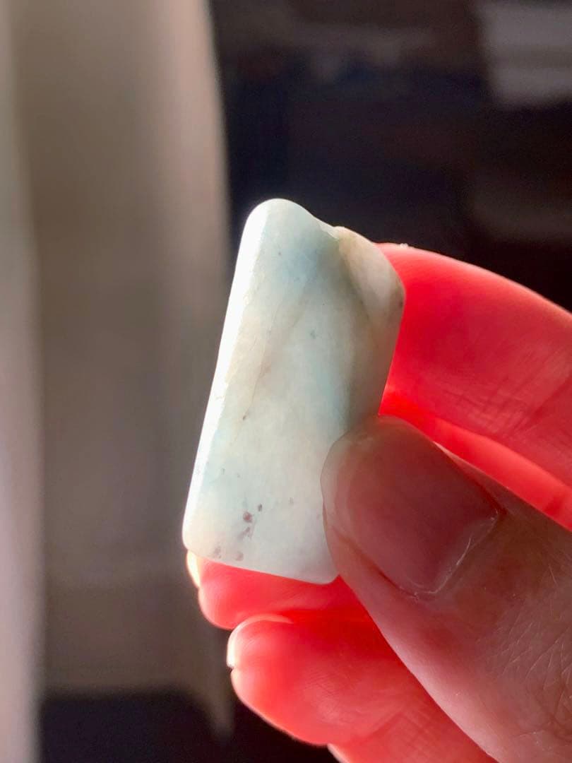 宝石質　糸魚川入りコン沢青翡翠　10g 原石　青ひすい　水石　根付　国産鉱物標本