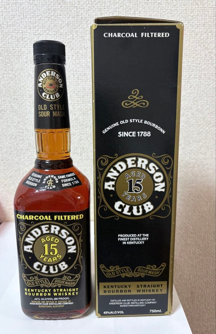 アンダーソンクラブ　１５年　バーボンウイスキー バーボン　750ml 箱付き