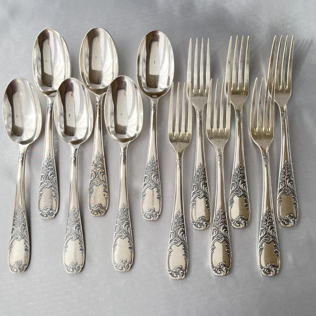 【仏蘭西】 Louis XV テーブルフォーク / スプーン 12本