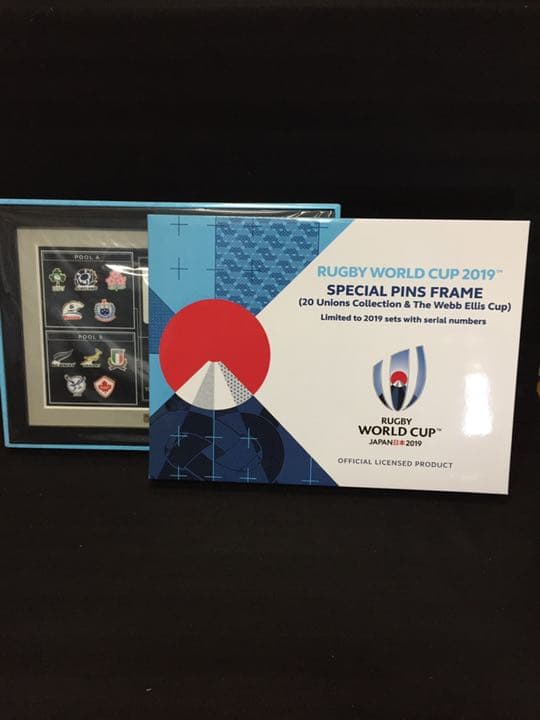 ★シリアルNO入★日本代表直筆サイン入ラグビーワールドカップ記念ピンズフレーム
