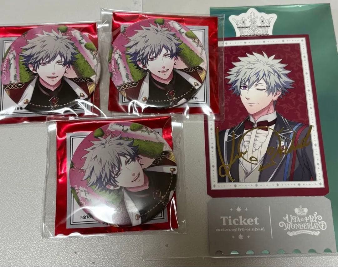 うたプリ 黒崎蘭丸 15th　缶バッジ 箔押し特典