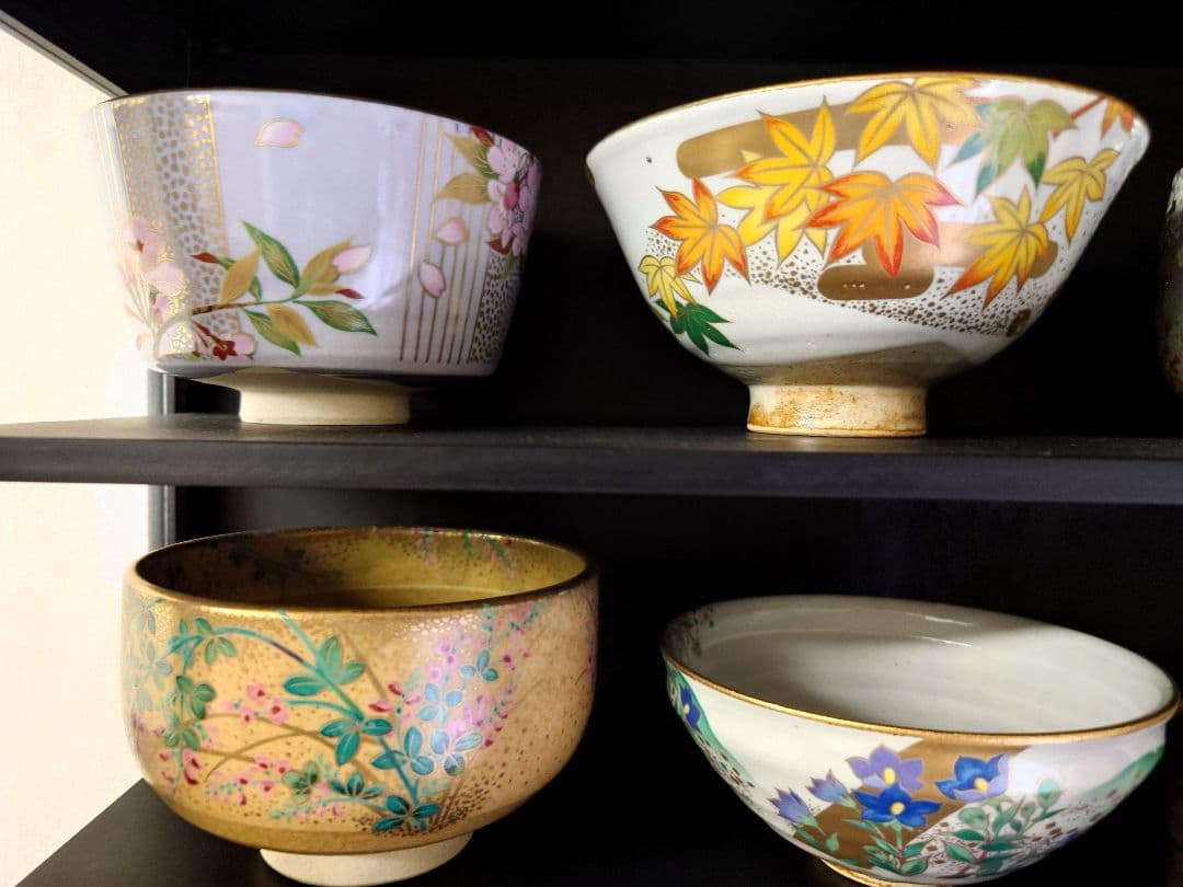 抹茶茶碗 12個セット未使用品 桑野むつ子デザイン御所の花十二ヶ月