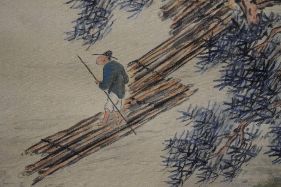 不詳/作者不詳/嵐狭春景/布袋屋掛軸HG-34