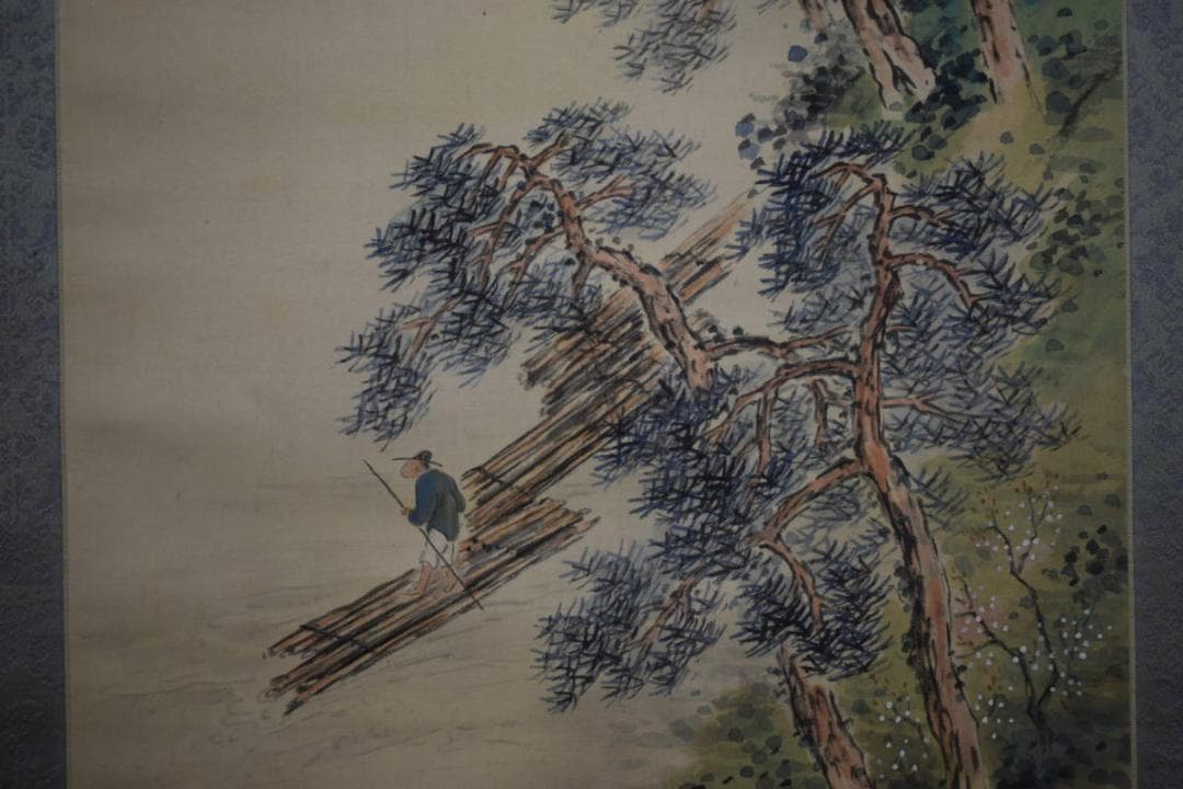 不詳/作者不詳/嵐狭春景/布袋屋掛軸HG-34