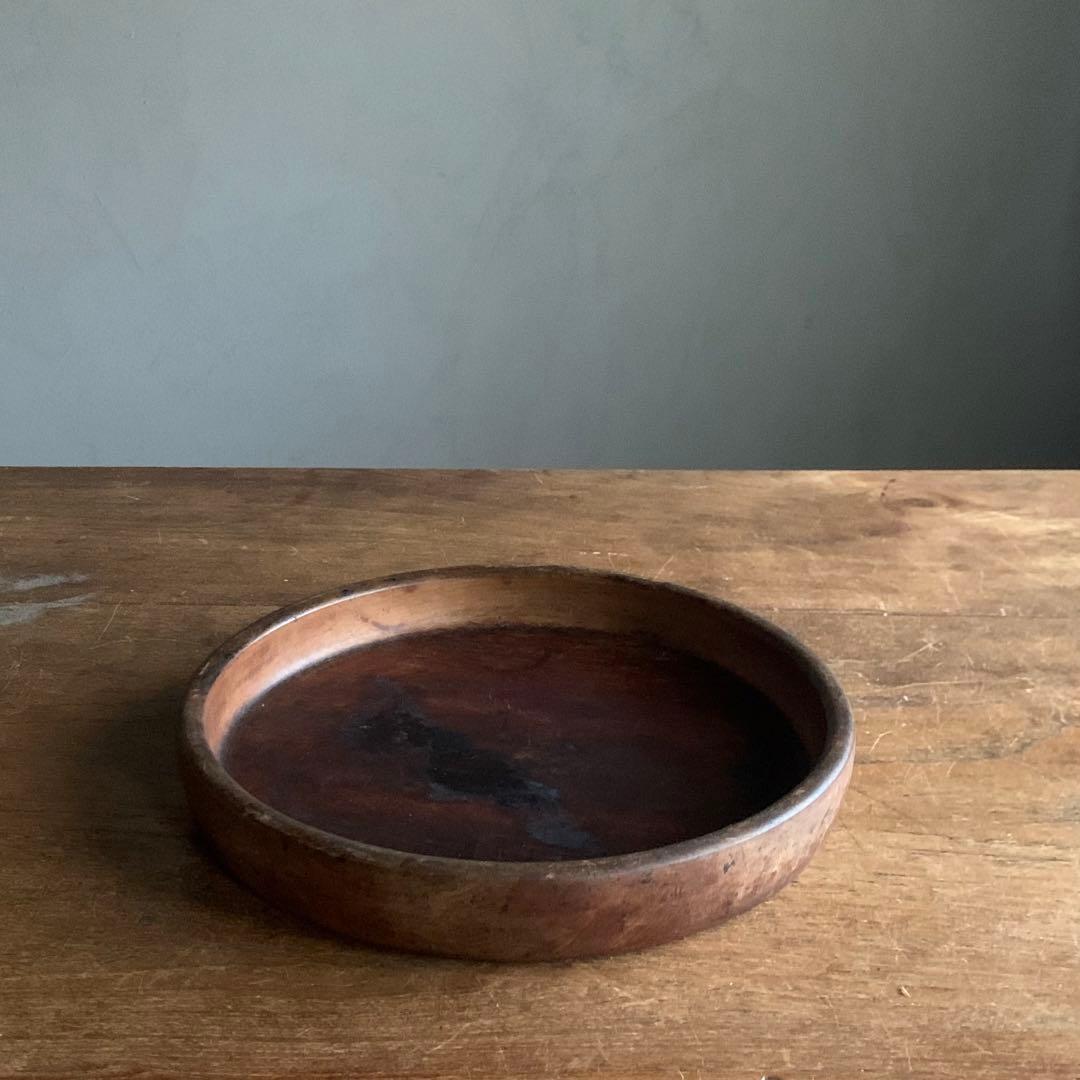 佳き木肌の くりぬき盆 No.2 古道具 アンティーク