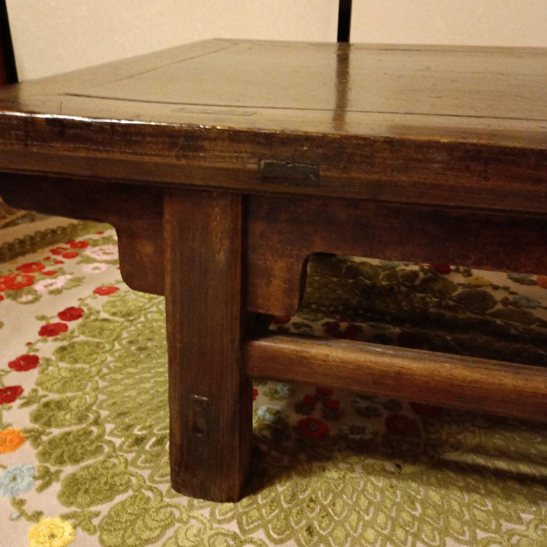 上海アンティークテーブル　木製座卓 ダークブラウン