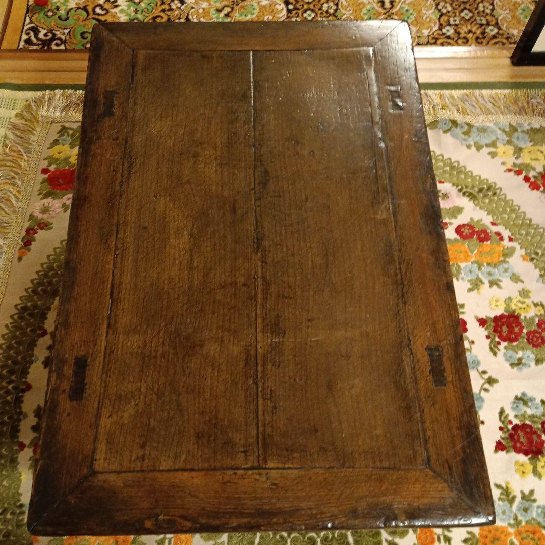 上海アンティークテーブル　木製座卓 ダークブラウン