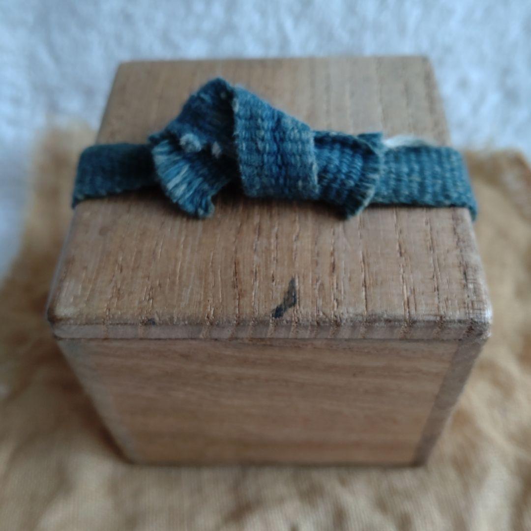 香合　織部　ハジキ香合　緑・茶色　共箱　時代　幕末