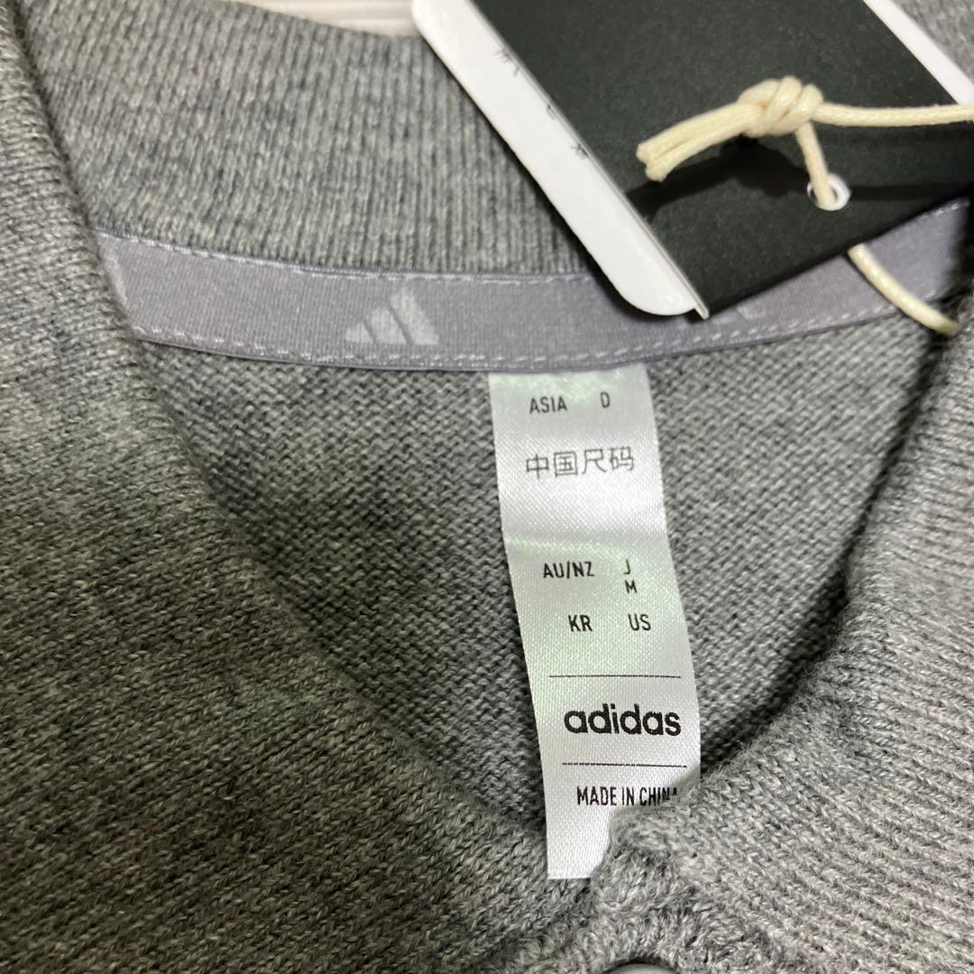 送料無料 新品 adidas GOLF アーガイル柄セーター ポロ M GR