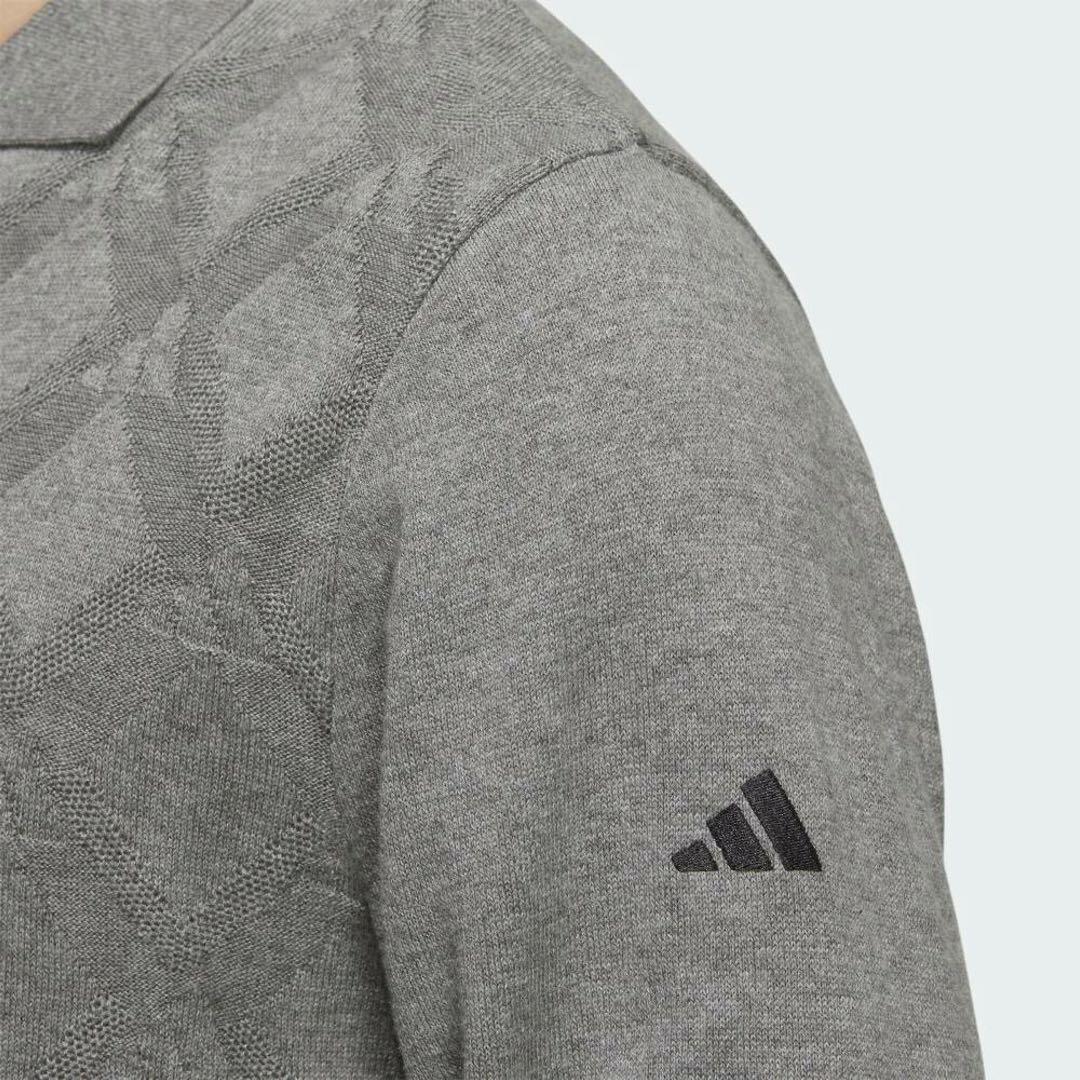送料無料 新品 adidas GOLF アーガイル柄セーター ポロ M GR