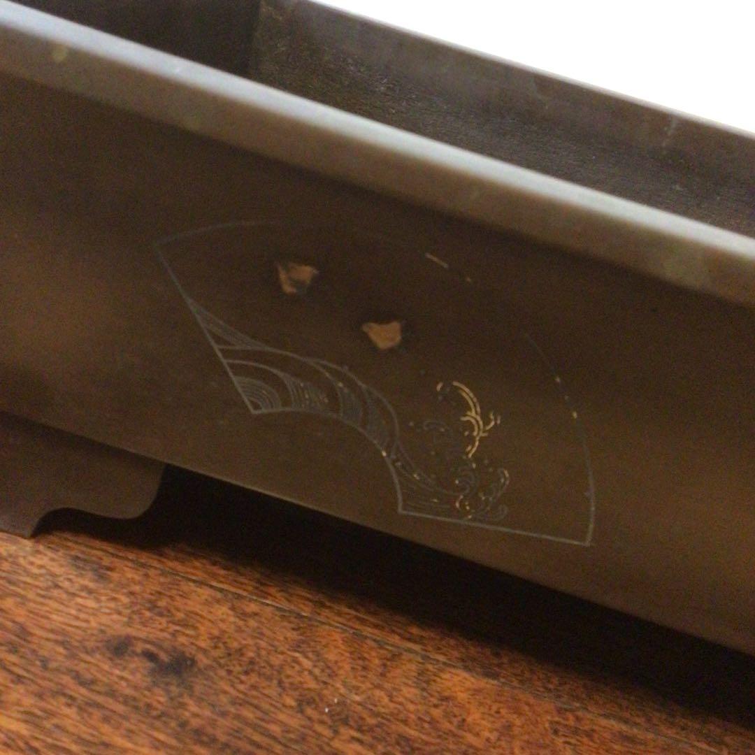 水盤　真鍮　花器　華道具　いけばな　双獣耳　時代物　骨董品