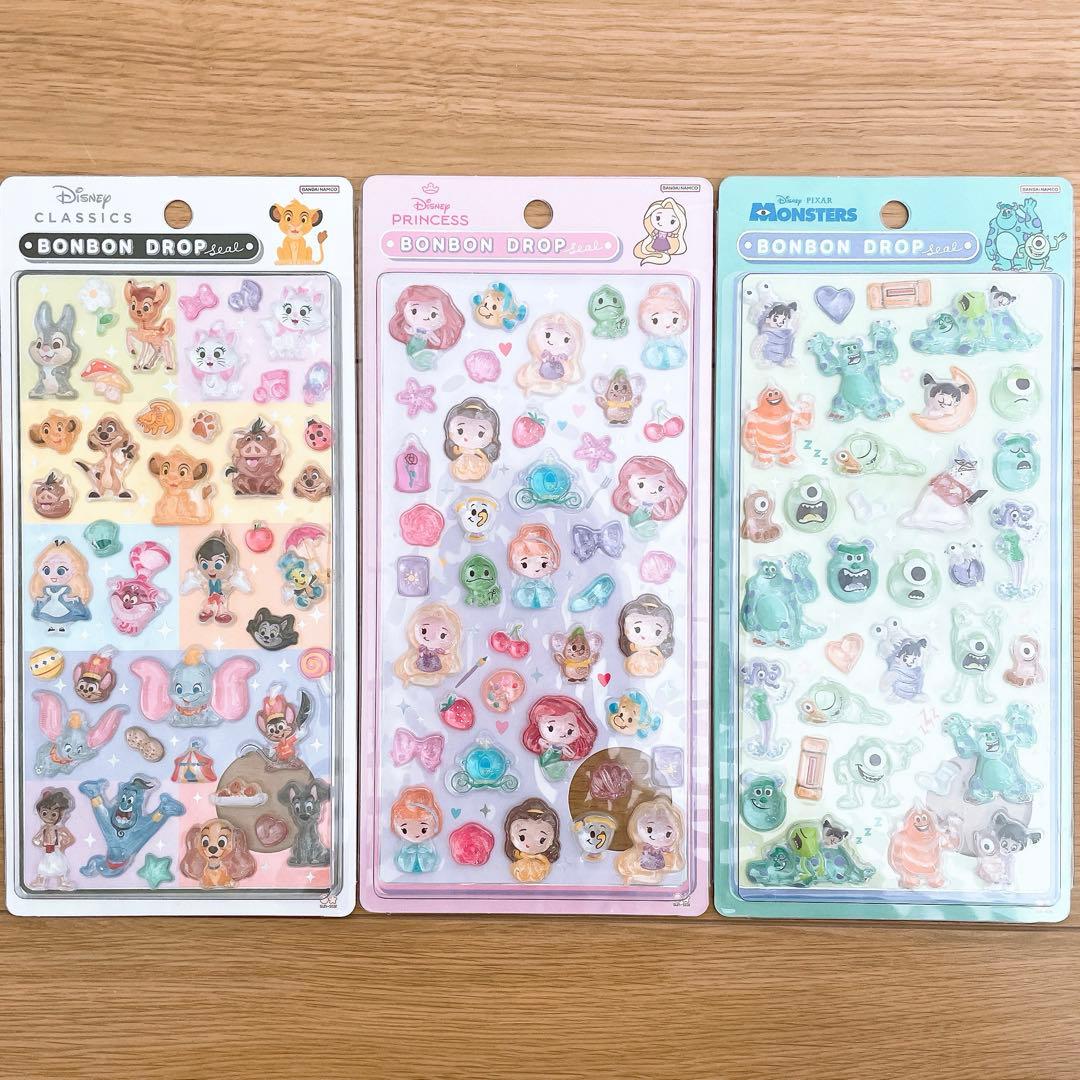 サンスター文具♡ボンボンドロップシール　ディズニー3種