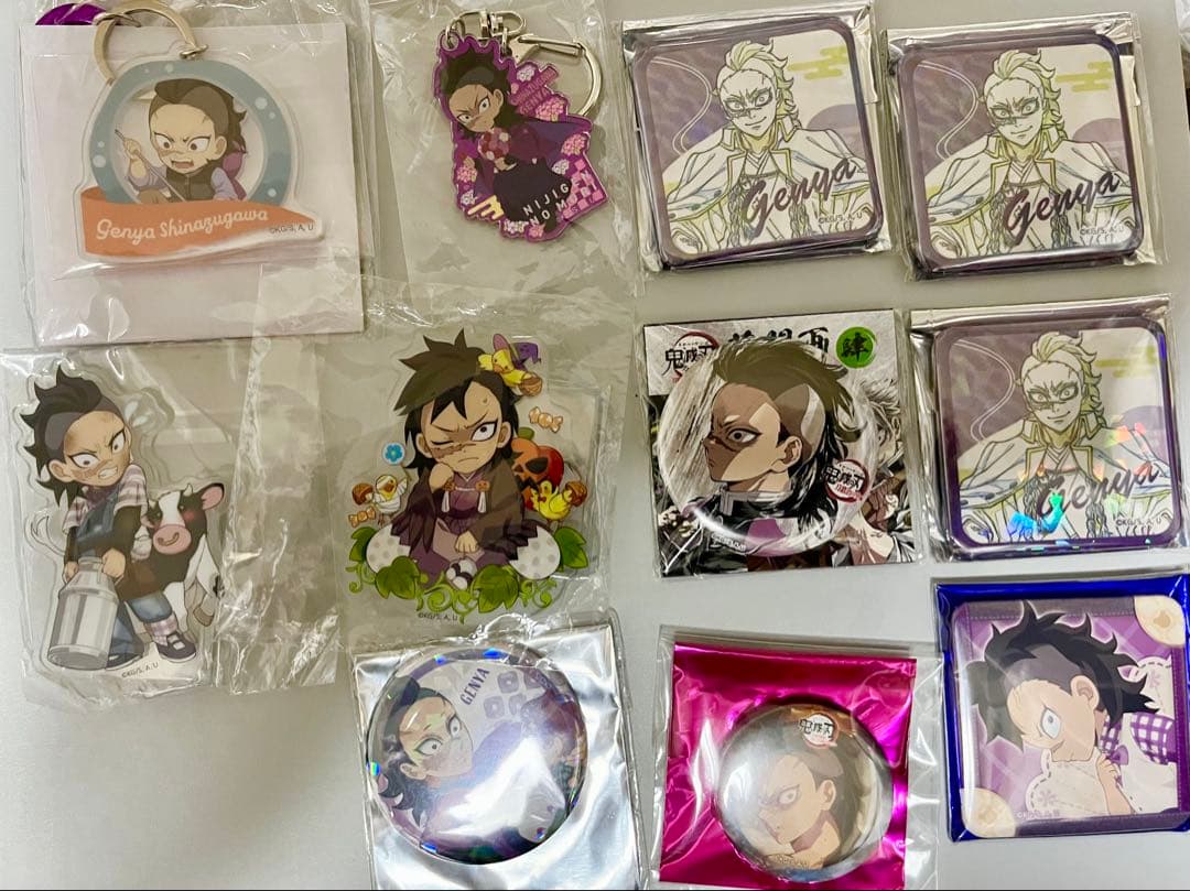 鬼滅の刃 ufotable 不死川玄弥 缶バッジ アクリルスタンド③