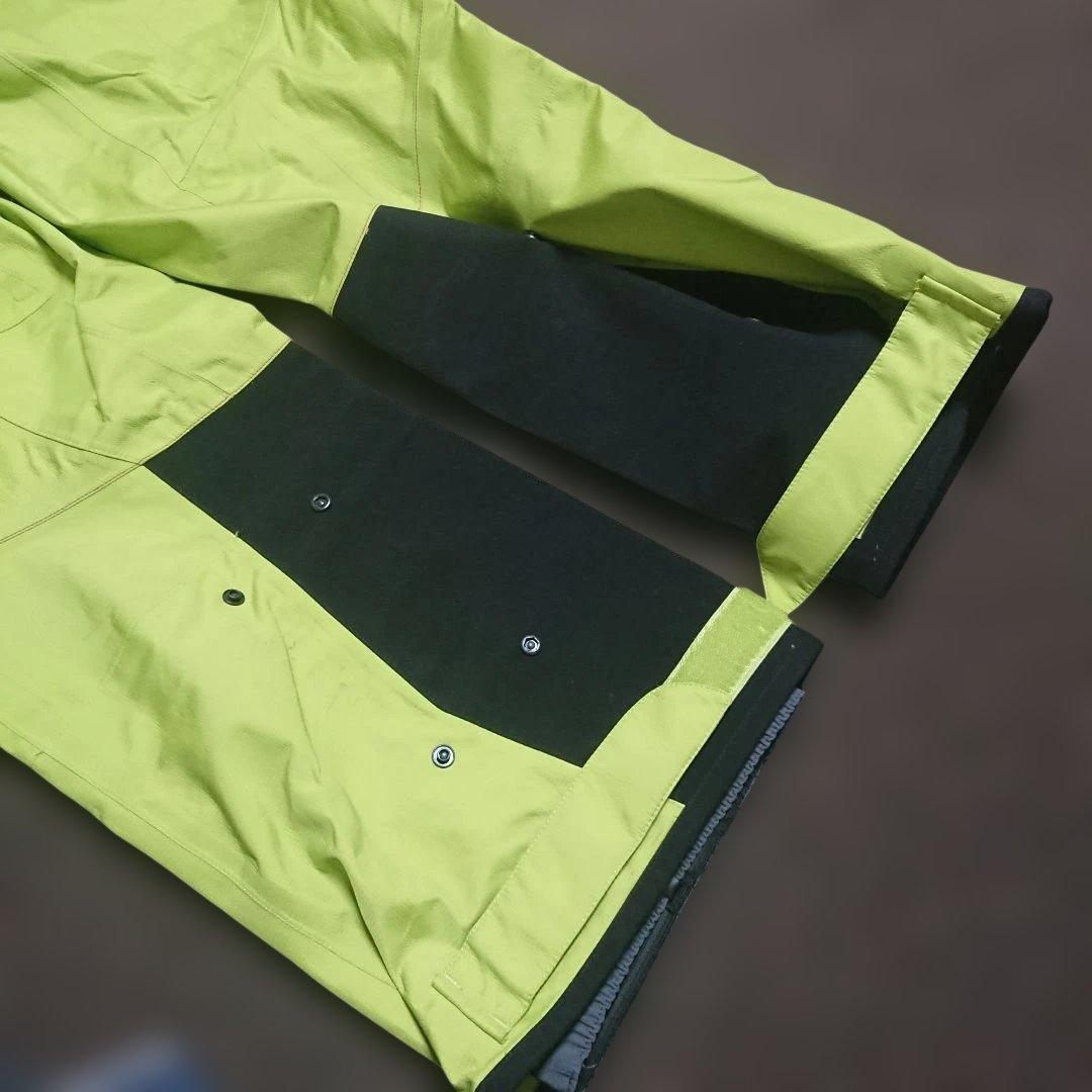 送料無料【SALEWA】日本未発売 ハイウエスト黄緑スノーパンツ M ビブ