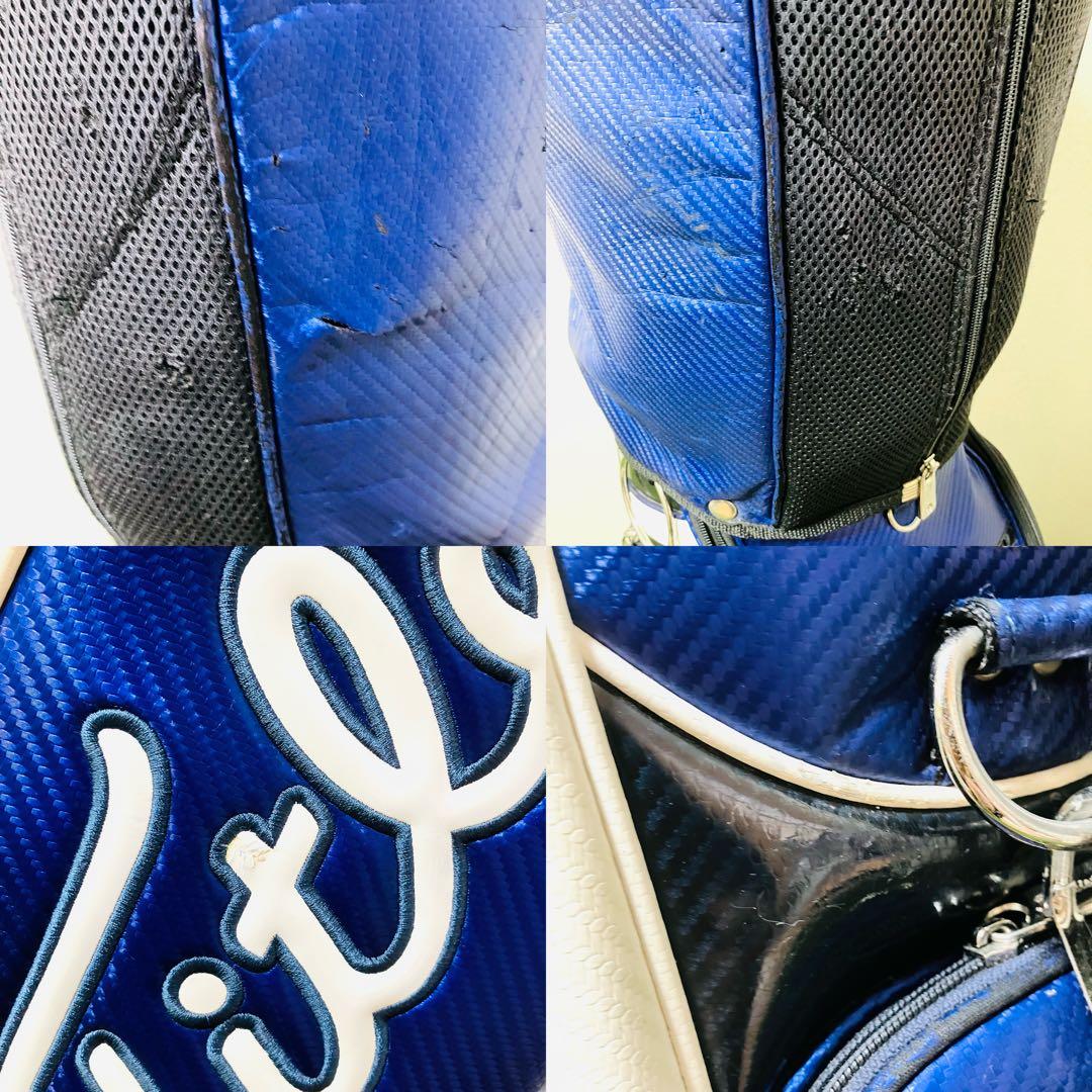 タイトリスト キャディバッグ ブルー ビッグロゴ カッコいい カート式 メンズ