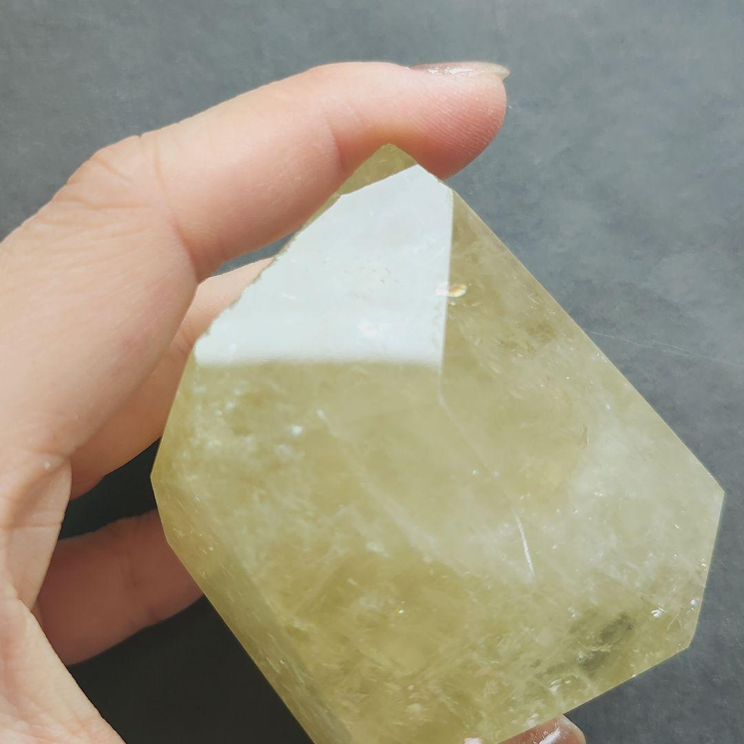 【一点物】高品質✨虹入り シトリン 原石 ポリッシュ 研磨 インテリア✩.*˚