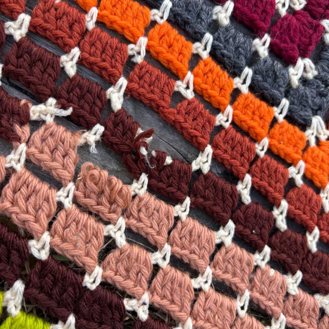 【USA vintage】 グラニーブランケット グラニースクエア ラグ