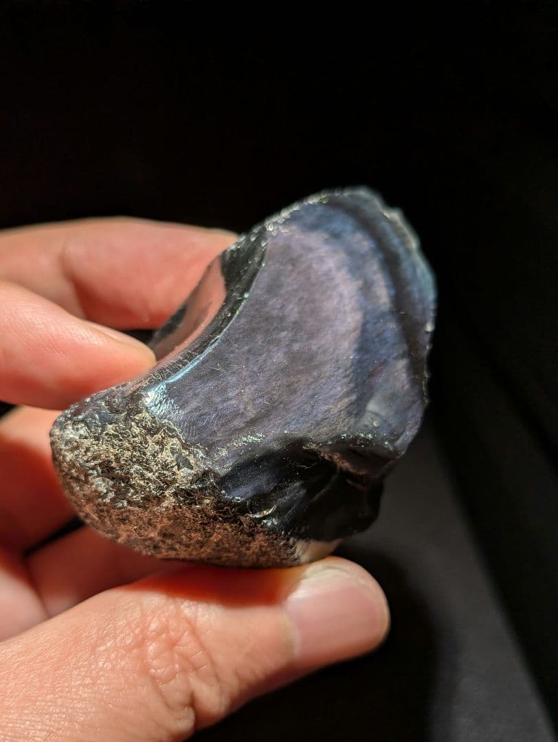 研磨品　十勝石玲瓏　パープルオーロラ　レインボーオブシディアン　特級品