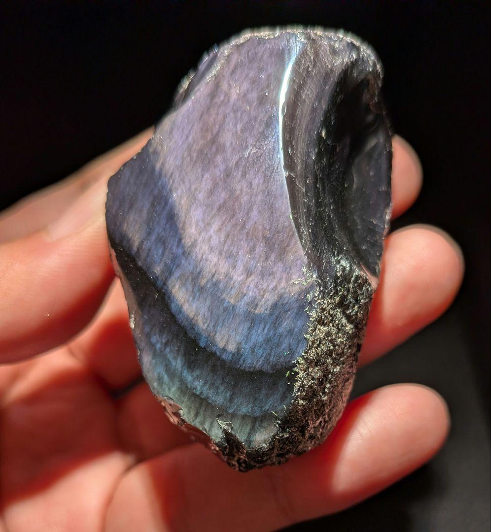 研磨品　十勝石玲瓏　パープルオーロラ　レインボーオブシディアン　特級品