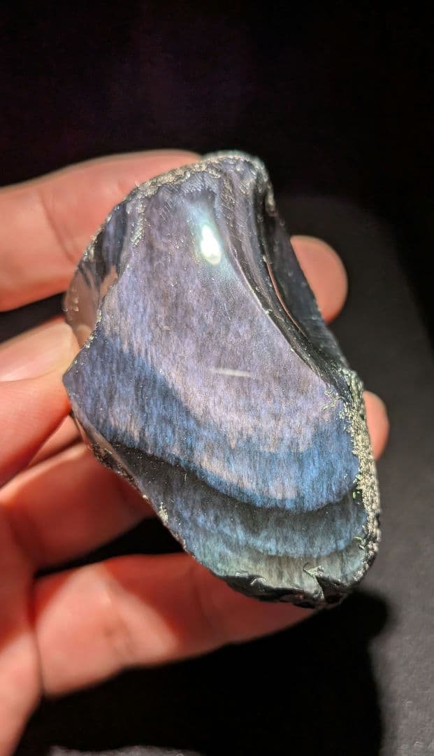 研磨品　十勝石玲瓏　パープルオーロラ　レインボーオブシディアン　特級品