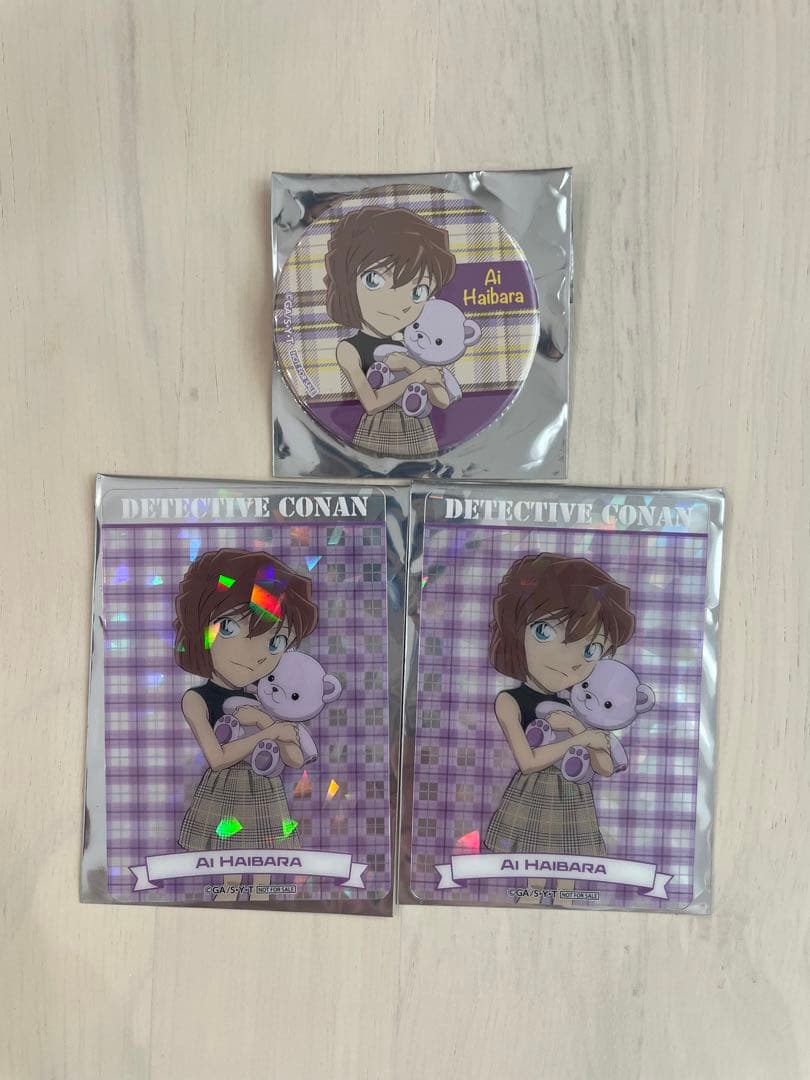 名探偵コナン 灰原 哀 缶バッジ クリアカード　namco特典