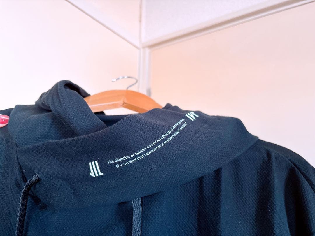 【IKE×SPYAIR】IVT コラボ フードTシャツ 黒 ワッフル素材 F