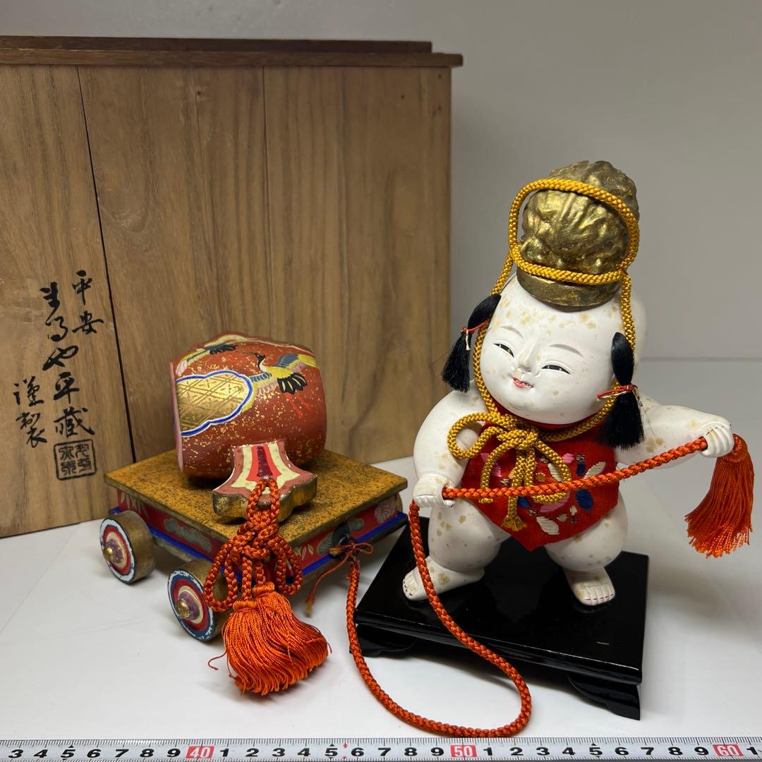 平安まるや平蔵　御所人形槌車引　共箱　東Y7-0603⑥タニチ