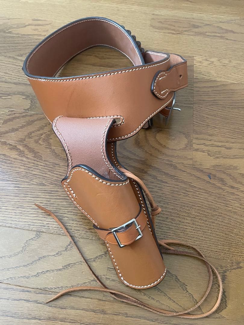 East.A ウエスタンガンベルト 牛革製・ブラウン Mサイズ No.001-M