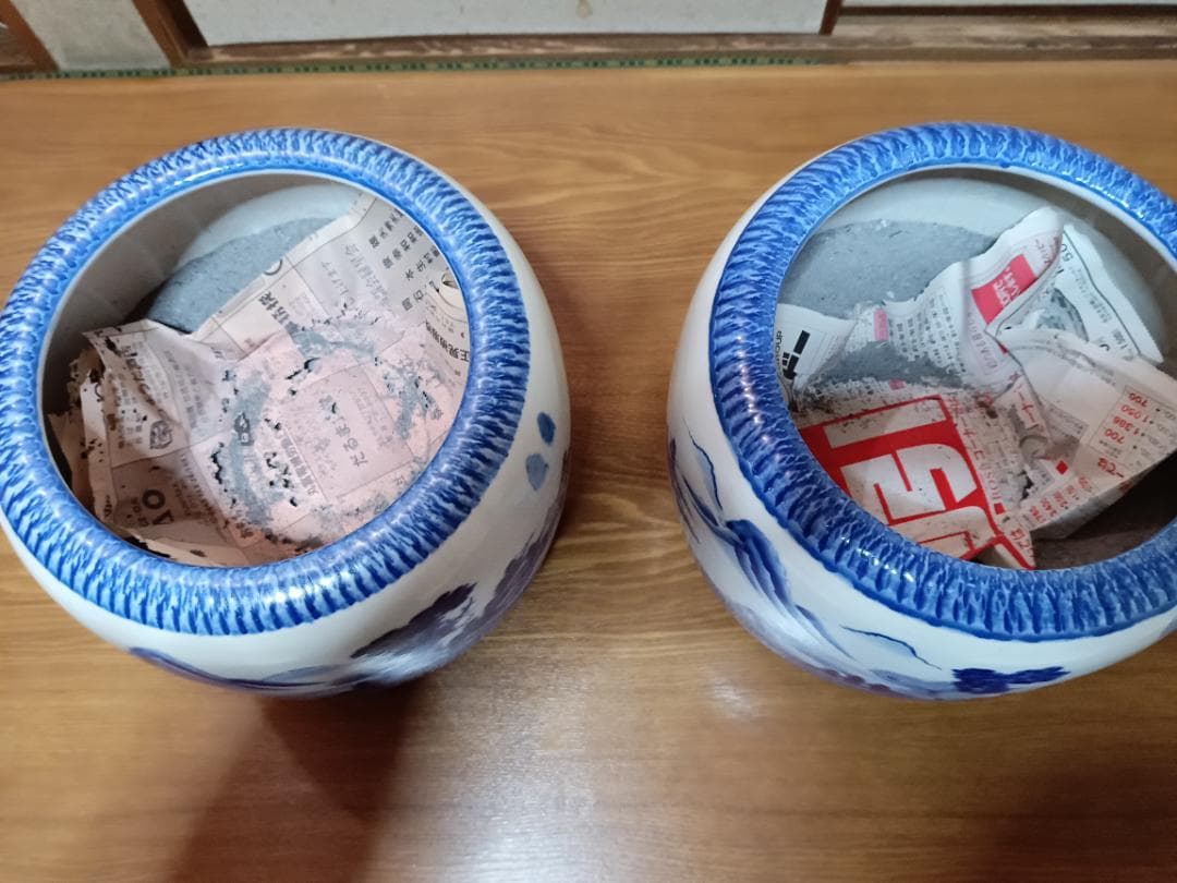 火鉢　大　２個セット　手あぶり火鉢　伊万里　有田　瀬戸　植木鉢　メダカ鉢　骨董