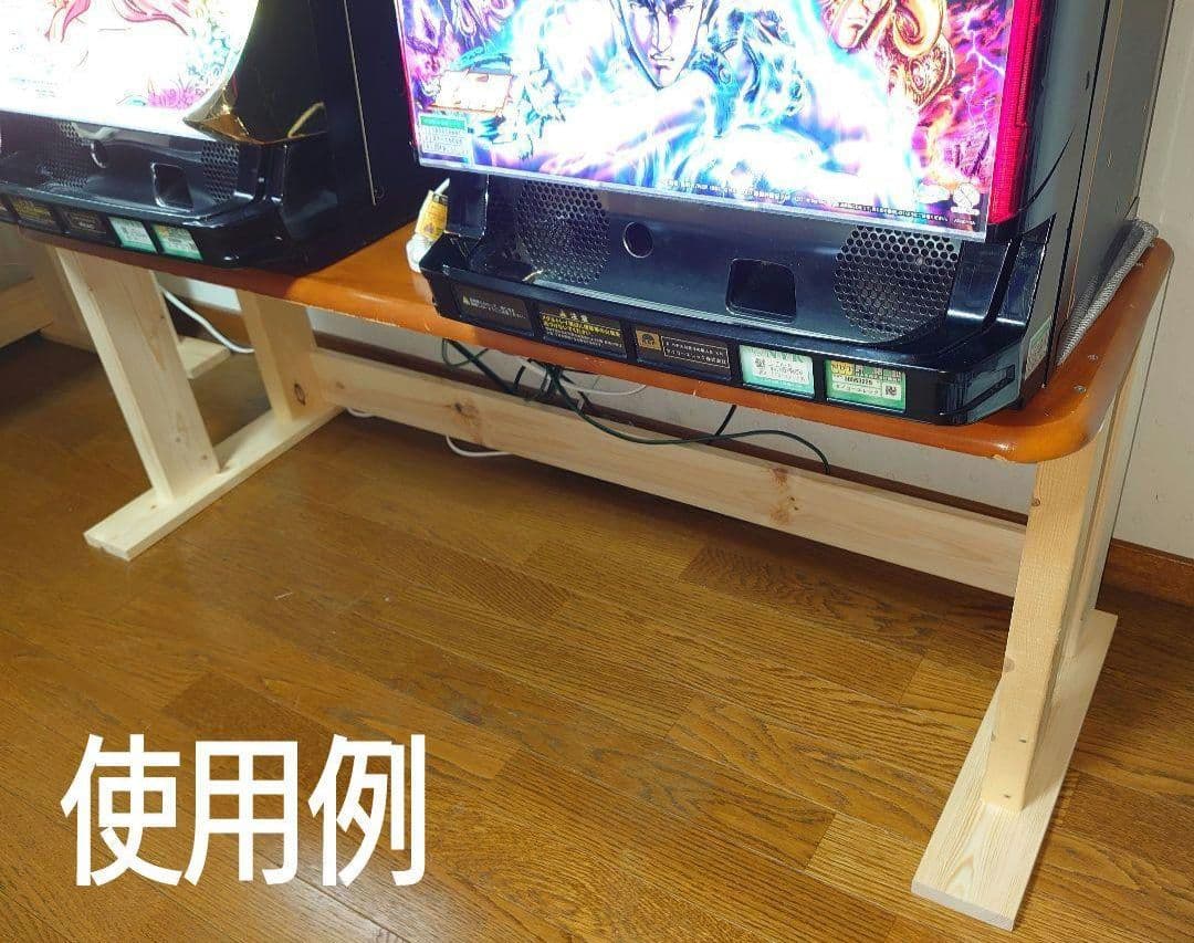 【其の35】中古テーブルを加工するパチスロ実機を2台置く台（シンプルスタンド）