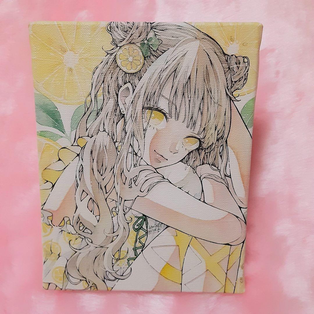 とあるお茶　イラスト集、グッズセット　缶バッチ、キャンバス