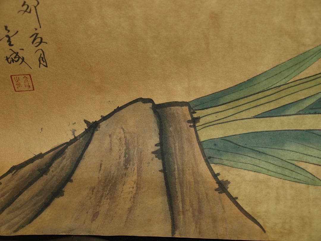 骨董市仕入れ品　中国清時代の掛軸　肉筆保証BD090A2-4