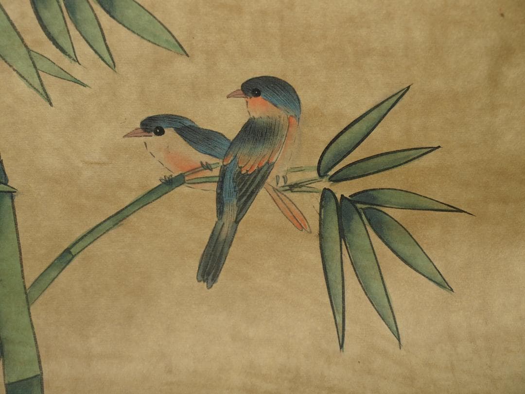 骨董市仕入れ品　中国清時代の掛軸　肉筆保証BD090A2-4