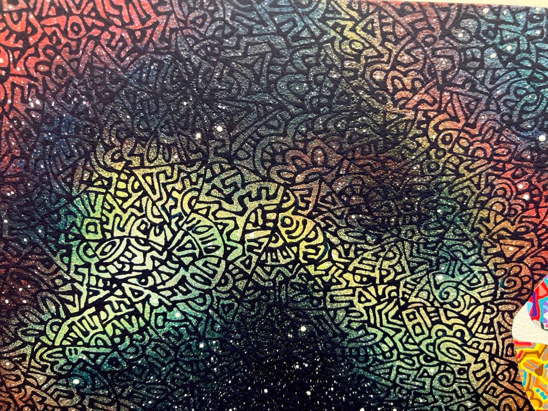 原画　蛙　動物画　絵画　アクリル画　現代アート　細密画　手描き　一点物