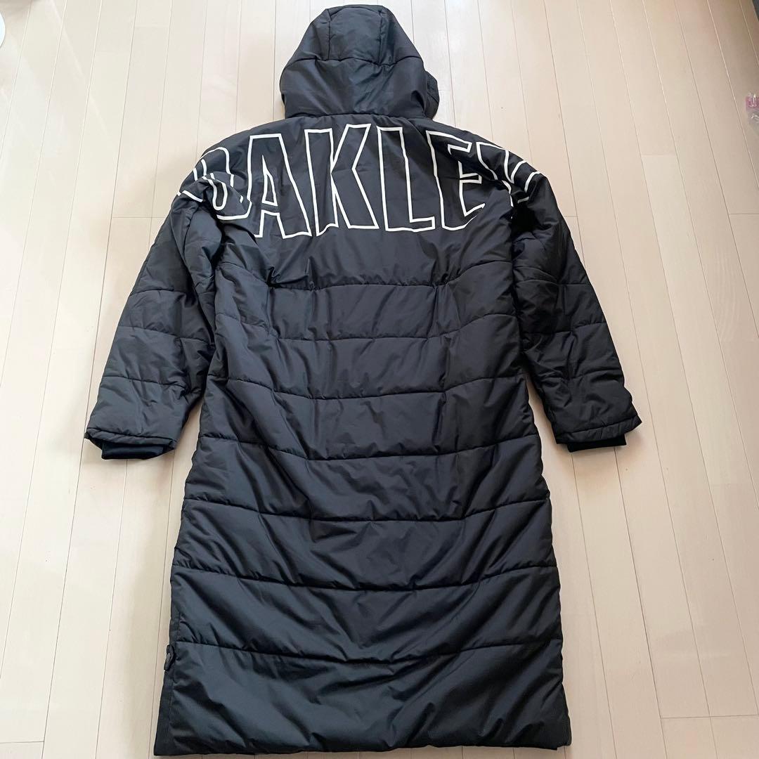 【バックビッグロゴ 美品】OAKLEY ベンチコート 黒 Lサイズ ロングコート