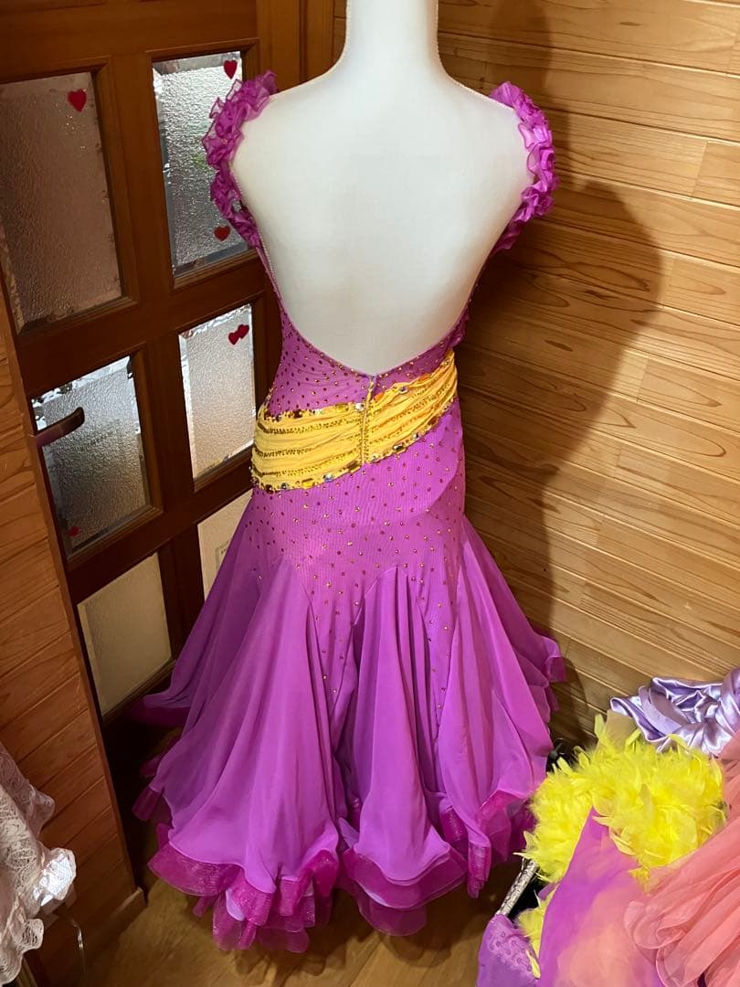 社交ダンスドレス 黄色と可愛いピンク