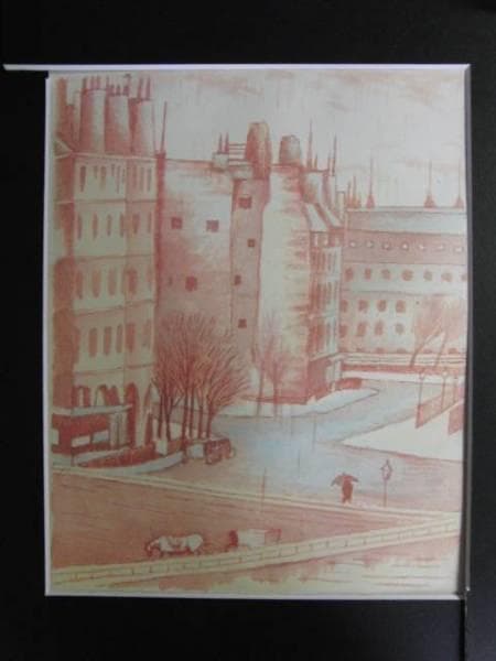 小野竹喬、雨の広場、希少画集画、新品額装付、状態良好