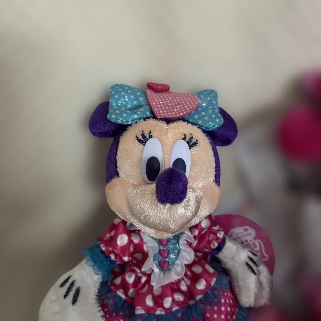 ディズニー　ミニー　パルパルーサ　ぬいぐるみバッチ、ぬいぐるみキーチェーンセット