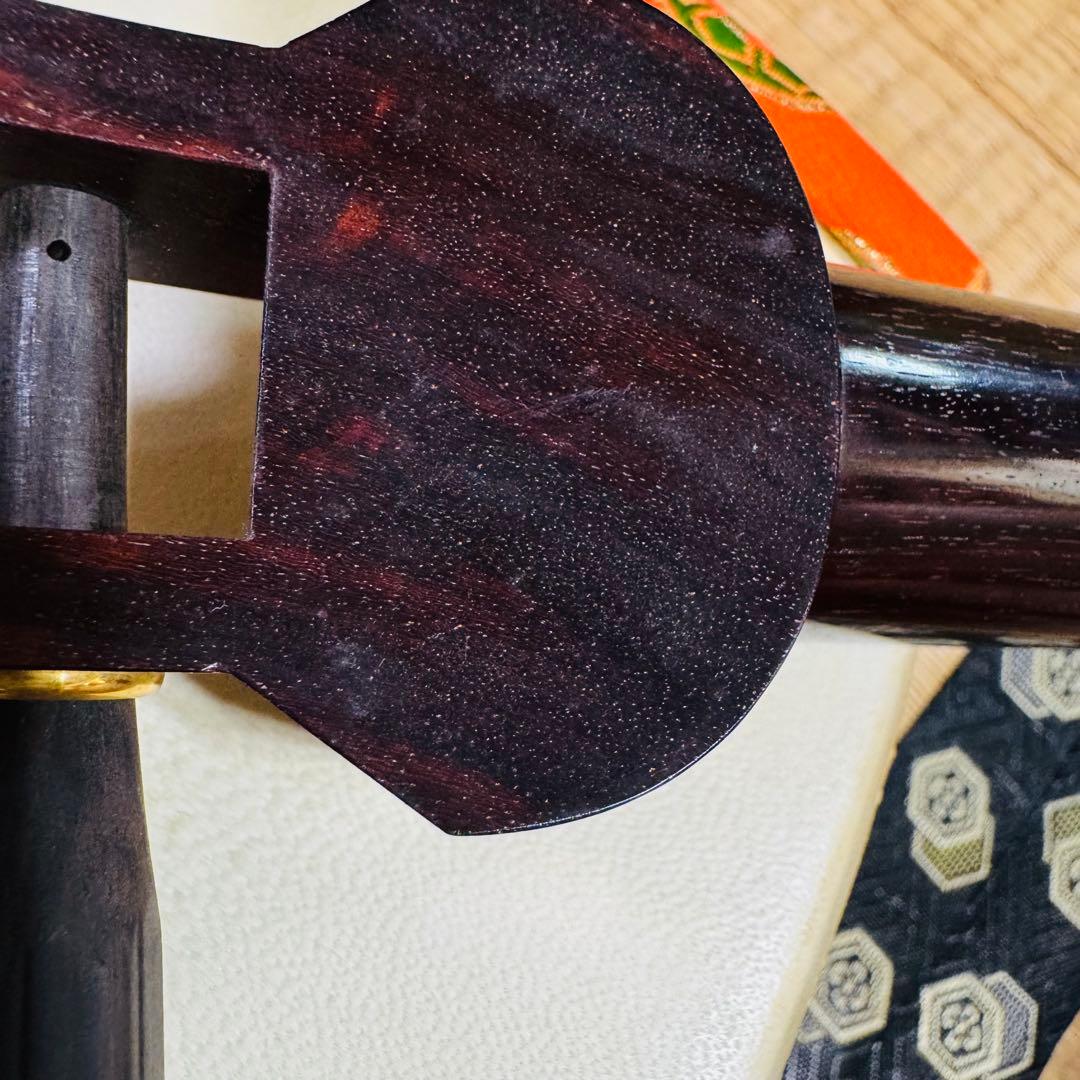 【最終値下げ】地唄三味線 紅木 正寸 トチ ハードケース　木製スタンド付き